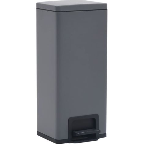 Maison Exclusive - Pattumiera a Pedale Anti-Impronte 30 L Grigia in Acciaio Inox