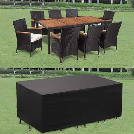 Fundas impermeables para muebles de jardín, de tela Oxford 420D, resistentes a la intemperie y a los rayos UV, para mesas y sillas (200 x 160 x 70 cm) (1/4)