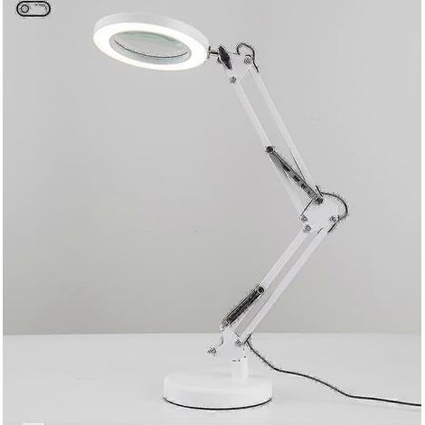 Ecleanfy - Loupe grossissante 10x avec éclairage et 3 modes de couleur, 10 niveaux de luminosité réglables, lampe loupe de bureau (1/5)