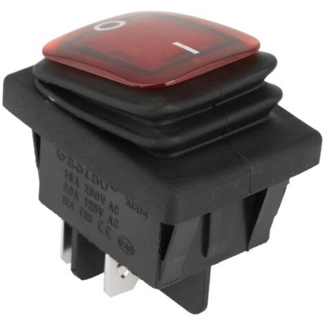 Pair - Interrupteur à bascule ON-OFF 220V 20A – 4 broches étanche IP67 avec voyant rouge et vert – Remplacement facile pour installations électriques - 4-Broches (1/5)