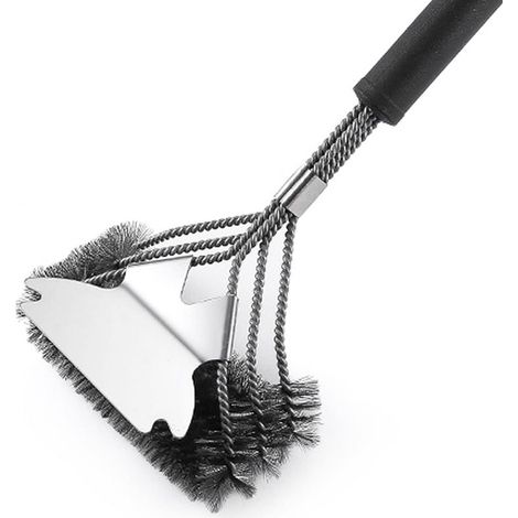 Brosse Barbecue, 3 en 1 Brosse Nettoyage Barbecue avec Grattoir, Poils Acier Inoxydable Nettoyer Rapidement & Efficacement Tous Les Grils, Conception Horizontale, Zone de Raclage Plus Grande (1/5)