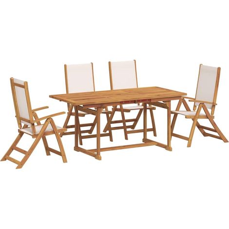 Maison Exclusive - 5-tlg. Garten-Essgruppe Massivholz Akazie und