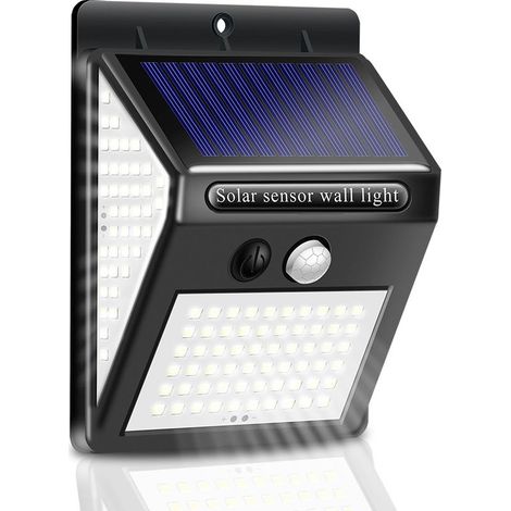 – Lampe solaire extérieure 150 LEDs 1200 lumens – Détecteur de mouvement 3-5m – IP65 étanche – Installation sans fil pour éclairage automatique (1/5)
