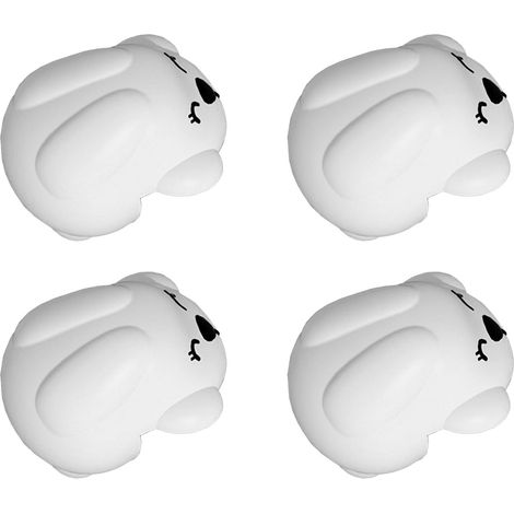 Lot de 4 protections d'angle en forme de lapin gris, pare-chocs de sécurité pour meubles, protège-coins pour bébé (1/5)