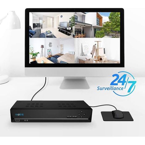 Reolink – Caméra de surveillance PoE NVR 8 canaux avec disque dur 2 To – Enregistrement 24/7 – Supporte 4MP 5MP 8MP – Accès local et à distance — vue 3