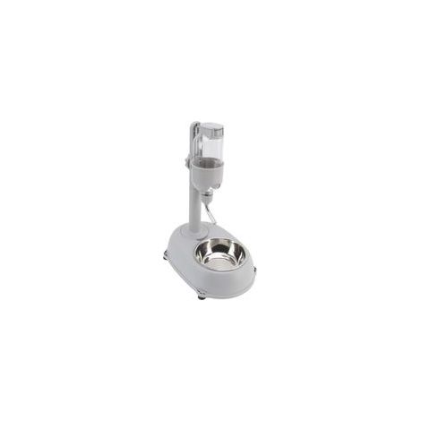 500-ml-Wasserspender für Haustiere, höhenverstellbar, tropffreie Wasserflasche mit herausnehmbarem Napf für Katzen und Hunde (Water Bar Plus Back 500 ml – Grau) – Crezuo