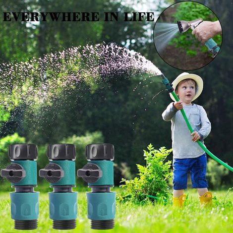 Gartenschlauch-Schnellverbinder mit Absperrventil, 3/4-Zoll-Schnellverbindungsanschlüsse mit Kugelhahn, Easy Connect- und Schnelllöseadapter