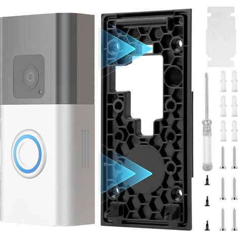 Support de Sonnette Ring sans Perçage – Support Mural Réglable et Imperméable, Installation Facile pour Ring Video Doorbell 2/2e Gén, 3/3 Plus/4, Battery Doorbell Plus/Pro (1/5)