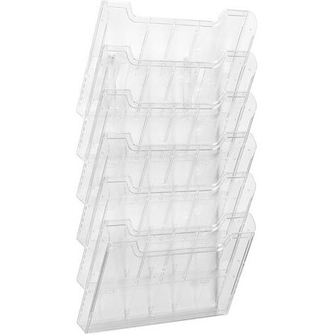 Trieur mural horizontal plastique Exacompta 6 compartiments 24 x 32 cm - cristal