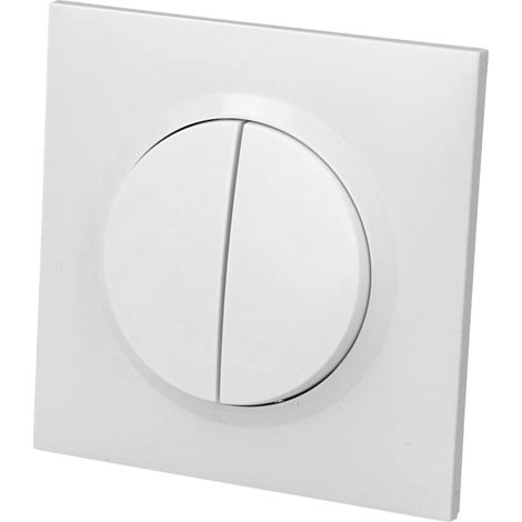 Legrand – Interrupteur va et vient double – Poussoir complet – Bornes à connexion rapide – Pour installation électrique