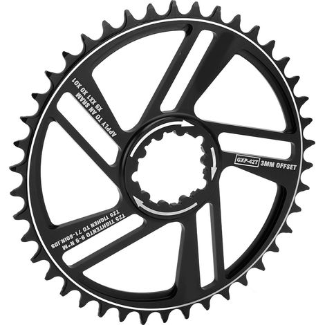 Lebycle 42T Direct-Mount-Kettenblatt, positive und negative Zähne, 3 mm Offset, für GXP-Fahrradkurbelgarnitur, schwarz (1/5)