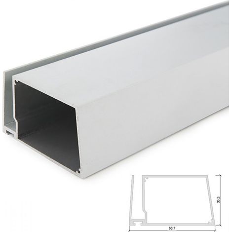 Profilo Alluminio Per Striscia LED Ripiani Bicchiere Spessore 8Mm - Custodia Del Trasformatore x 2M (1/5)