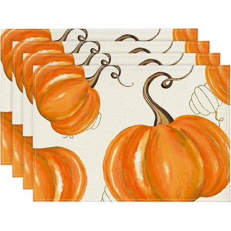 Lot de 4 sets de table en vinyle tissé résistant à la chaleur pour la cuisine, 45 cm x 30 cm (1/5)