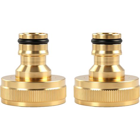 Adaptateur d'arrosage (lot de 2) avec filetage extérieur de 25 mm (1 pouce), raccord pour tuyau d'arrosage de 25 mm (1 pouce), connecteurs universels compatibles avec les systèmes de clic pour la mais (1/5)