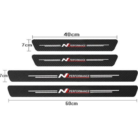(4 pièces N Performance) Pour Hyundai N Performance I30N Accent Veloster,autocollants de seuil de porte imitation fibre de carbone,accessoires auto (1/3)