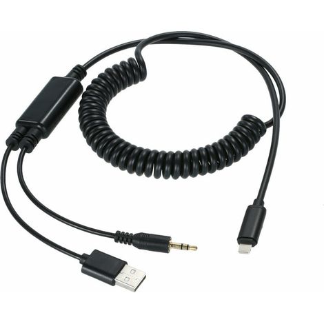 Green Mobility-Adaptateur audio pour câble de charge USB auxiliaire de voiture pour BMW iPhone 5 6S 7 modèles (1/5)