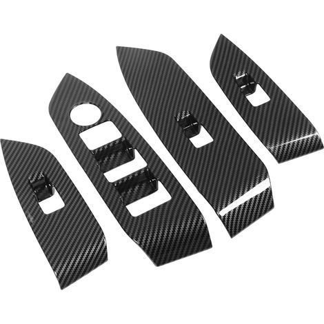 4 Pièces Couvercle Panneau de Commande de Porte Fenêtre Style Fibre de Carbone Sticker Décoratif Bouton Lève-Vitre de Remplacement pour Mazda CX-5 2017-2023 Conduite à Droite (1/5)