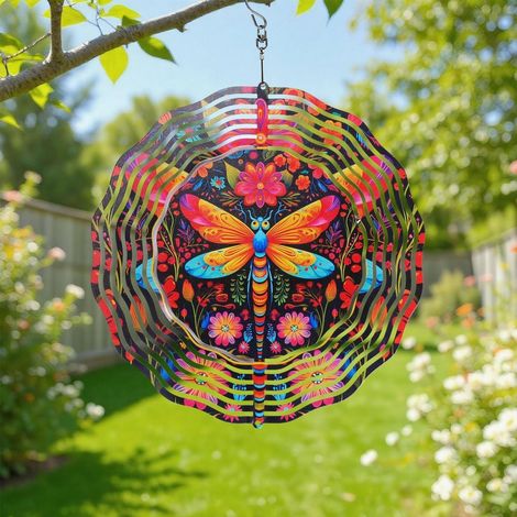 Windspiel Libelle 3D für Garten & Balkon, wetterfest, 10 Zoll