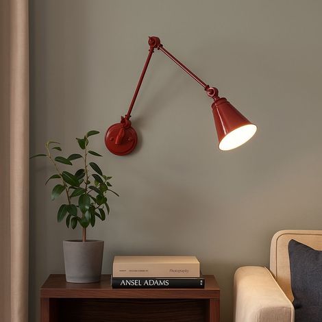 Applique murale orientable vintage "Tika" - Rouge