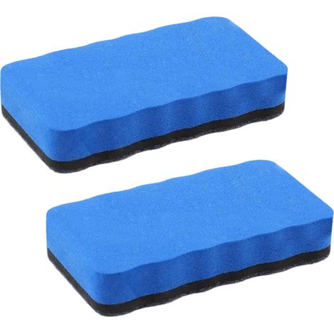 Lot de 2 éponges magnétiques, feutre épais EVA, effaceur tableau blanc noir, forme ergonomique, pour école bureau maison (1/5)