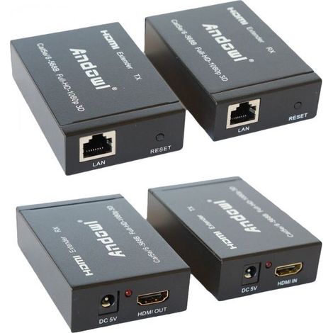 HDMI EXTENDER ETHERNET CAVO DI RETE LAN OVER CAT5E CAT6 60 METRI HDMI 3D 1080P