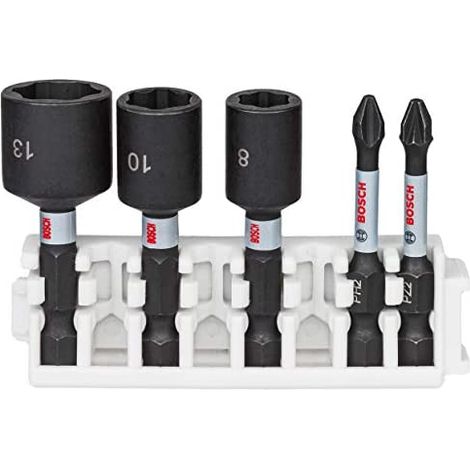 Bosch Professional Set De 5 Impact Control Screwdriver Bits & Socket Wrenches (Pick And Click, Impact Drill Accessory) (1/5)