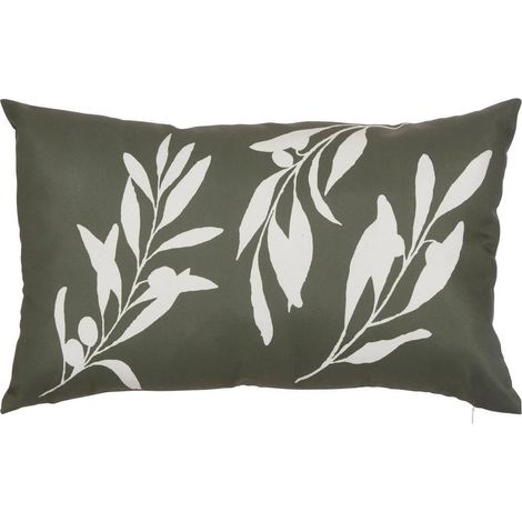 Housse de Coussin Extérieur Végétal "Tileo" 30x50cm Kaki