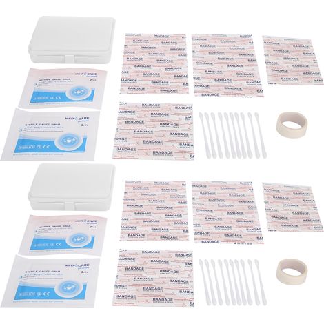 Trousse de Secours d'Urgence 2 Pièces pour Extérieur et Maison, Pansements, Compresses, Ruban Adhésif, Kit de Soin des Plaies (1/5)