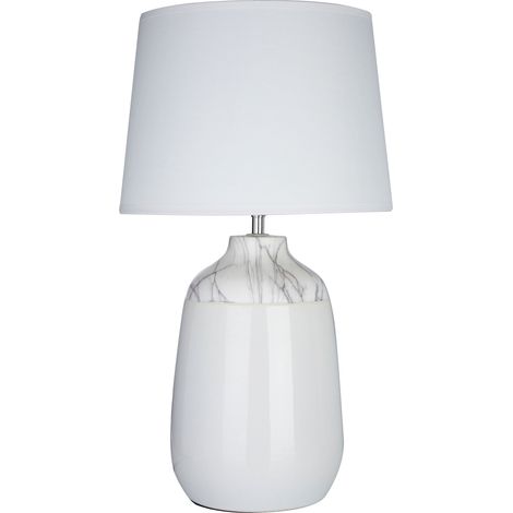 Interiors by Premier Elegant White Ceramic Table Lamp, Contemporary Bed Table Lmap, Easily Maintained Lamp for Livingroom Table