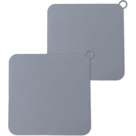 Geruchsdichte Duschablaufabdeckungen, 2er-Pack, Silikon-Ablaufabdeckungen, quadratisch, 19,7 x 19,7 cm, geeignet für Badezimmer, Toiletten und Küchen (grau). (1/5)