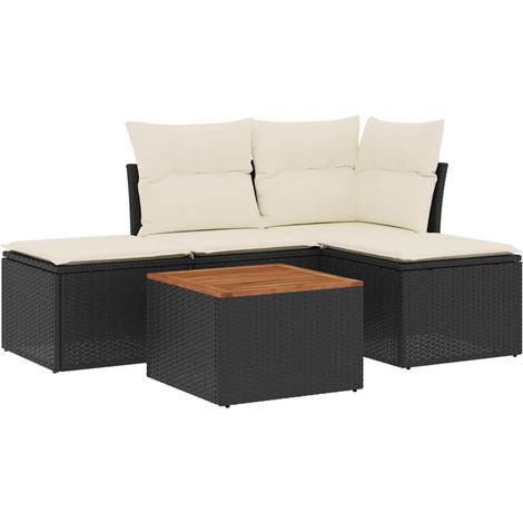 Maison Exclusive - Set de muebles de jardín 5 pzas y cojines ratá (1/5)