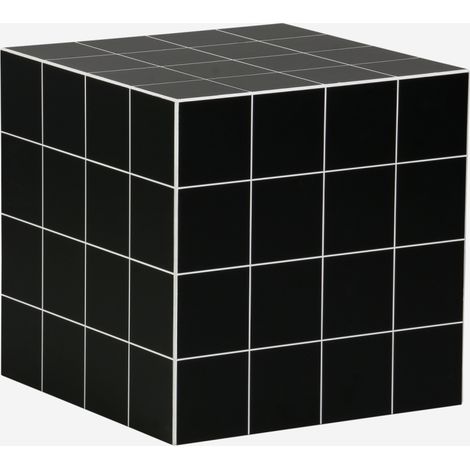 Mesa de centro o auxiliar cúbica efecto azulejos de cemento, 40cm