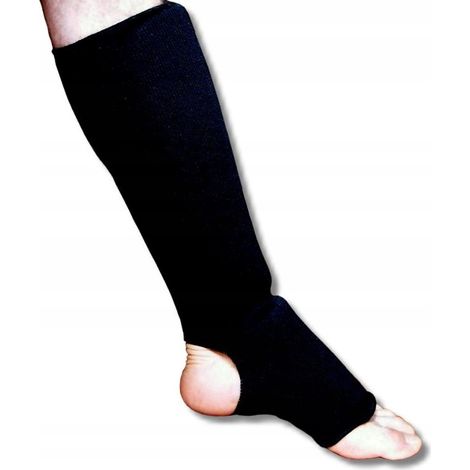 Elastische Schienbein- und Fußschützer, Schwarz, XL (1/2)