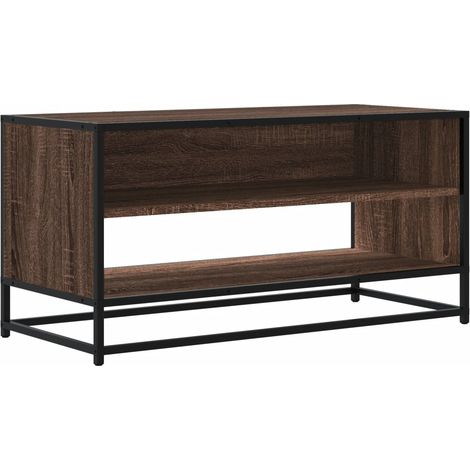 Mobile TV multimediale scaffale per televisione televisore buffet sala da pranzo soggiorno camera da letto rovere 91 x 40 x 46 cm derivati del legno e metallo marrone 020027245