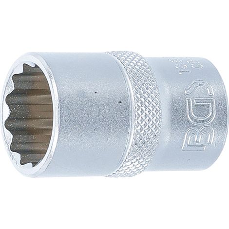 BGS Steckschlüssel-Einsatz Zwölfkant Antrieb Innenvierkant 12,5 mm (1/2") SW 17 mm - 10637 (1/3)