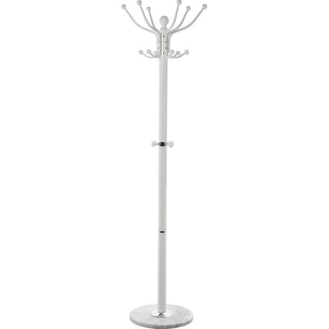 Portemanteau sur pied en métal blanc avec socle en marbre °36X175 cm (1/4)