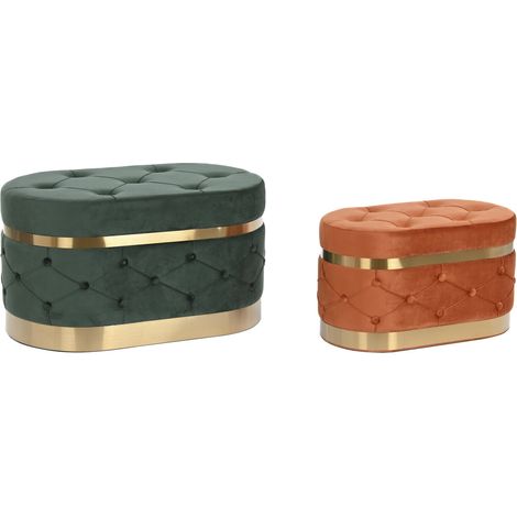 Descalzadora Set 2 Poliester Mdf 80X47X43 Capitone MB206645 (1/4)