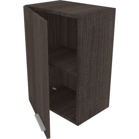 Libreria pensile moderna con anta e schienale - Montaggio rapido cabineo - Olmo jerez scuro