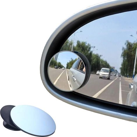 Toter-Winkel-Rückspiegel, rahmenloser runder Spiegel, 360° drehbar, verstellbar, hochauflösendes konvexes Glas, maximiert die Sicht nach hinten, geeignet für Pkw, SUVs und Lkw - 2er-Pack.