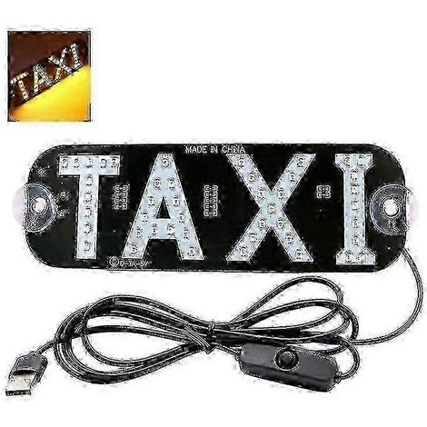 Panneau lumineux LED décoratif pour taxi, à accrocher à la vitre de la voiture avec port USB (1/4)