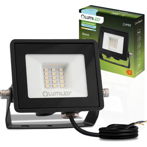 ZUNA2 LED-Flutlicht 10W 900lm 6500K IP65 Schwarz LUMILED