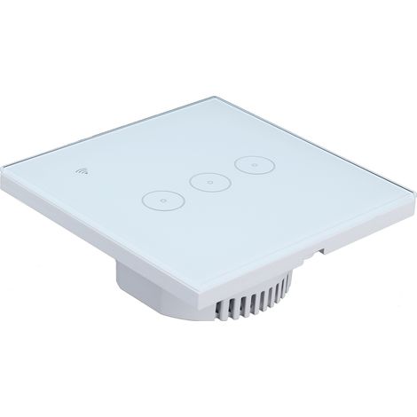 WiFi-Touch-Wandschalter EU 95-250V/AC 10A, verbundenes Wandpanel mit Fernbedienung, Heimdekoration. (1/5)