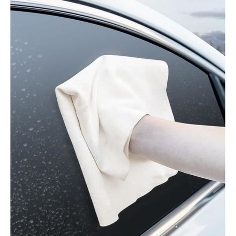Peau de Chamois, Naturel Séchage de Voiture Magique Premium, Non Pelucheux, sans Rayures (50x70cm) (1/4)