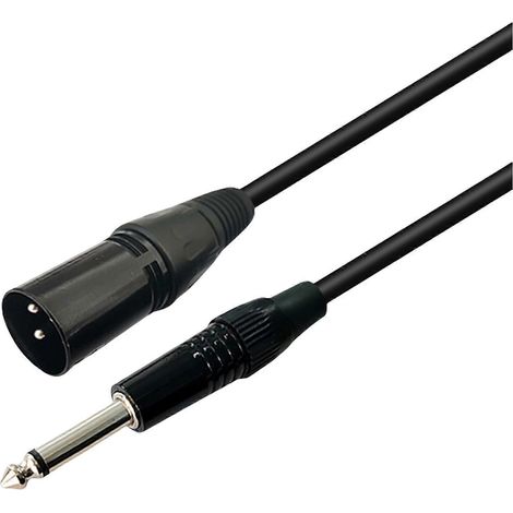Câble asymétrique 6,35 mm vers XLRR mâle 3 broches pour microphones et amplificateurs (longueur : 0,3 à 20 mètres, en option) (1/4)
