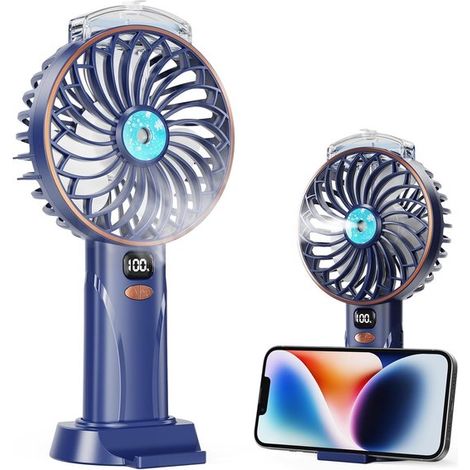 Ventilatore nebulizzatore USB ricaricabile con 5 velocità, display a LED e base rimovibile, potente e silenzioso (1/5)