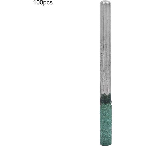 Ortviai Embouts de polissage en caoutchouc vert, 100 pièces, tige 3 mm, diamètres 3/4/5/6 mm, forme cylindrique (1/5)