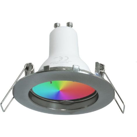 Faretto Led 6 W Incasso 6cm Tondo Rgb+3000k Rgbw Gu10 Effetti Luce Colorata 230v Argent (1/5)