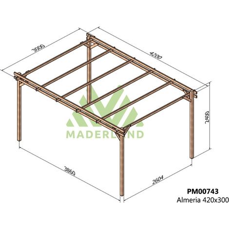 Pérgola de Madera Maciza Almería (Maderland) - Gardeneas - 420 x 300 cm