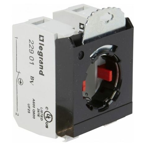 Sous-ensemble bloc pour tête non lumineuse Osmoz raccordement à vis 2NF et étrier 3 postes LEGRAND 022973 (1/2)