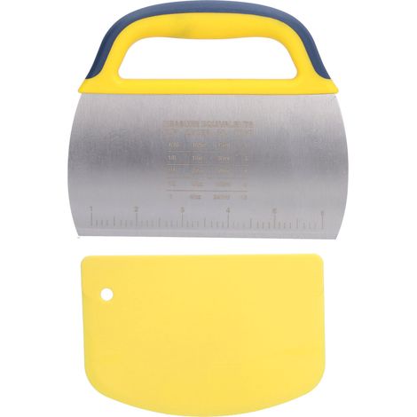 Racloir à pâte en acier inoxydable, lame semi-ouverte, graduation double face, prise en main confortable, racloir multifonctionnel, coffret cadeau. (1/5)
